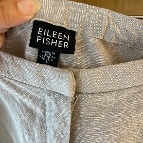 Eileen Fisher Beige Wide Leg Cropped Pants size L - Picture 5 of 10